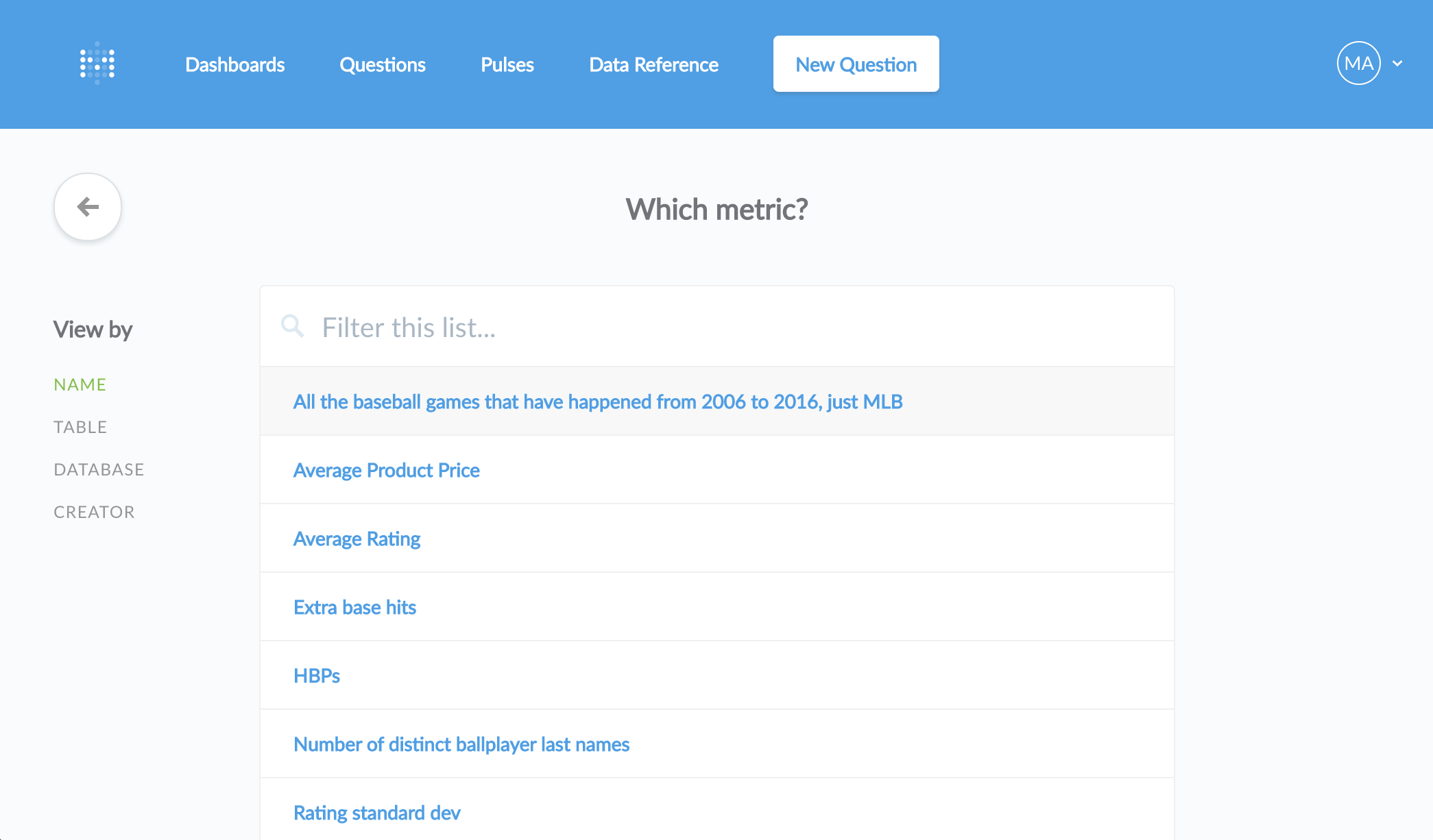 List of metrics