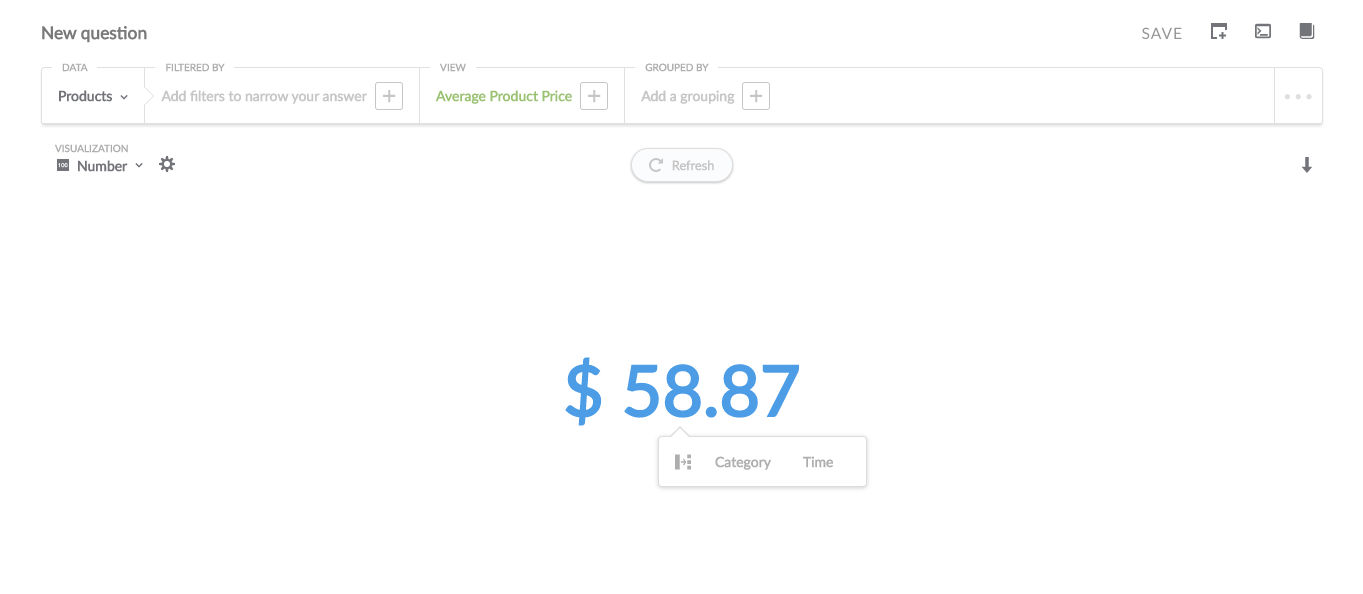 Metric drill through