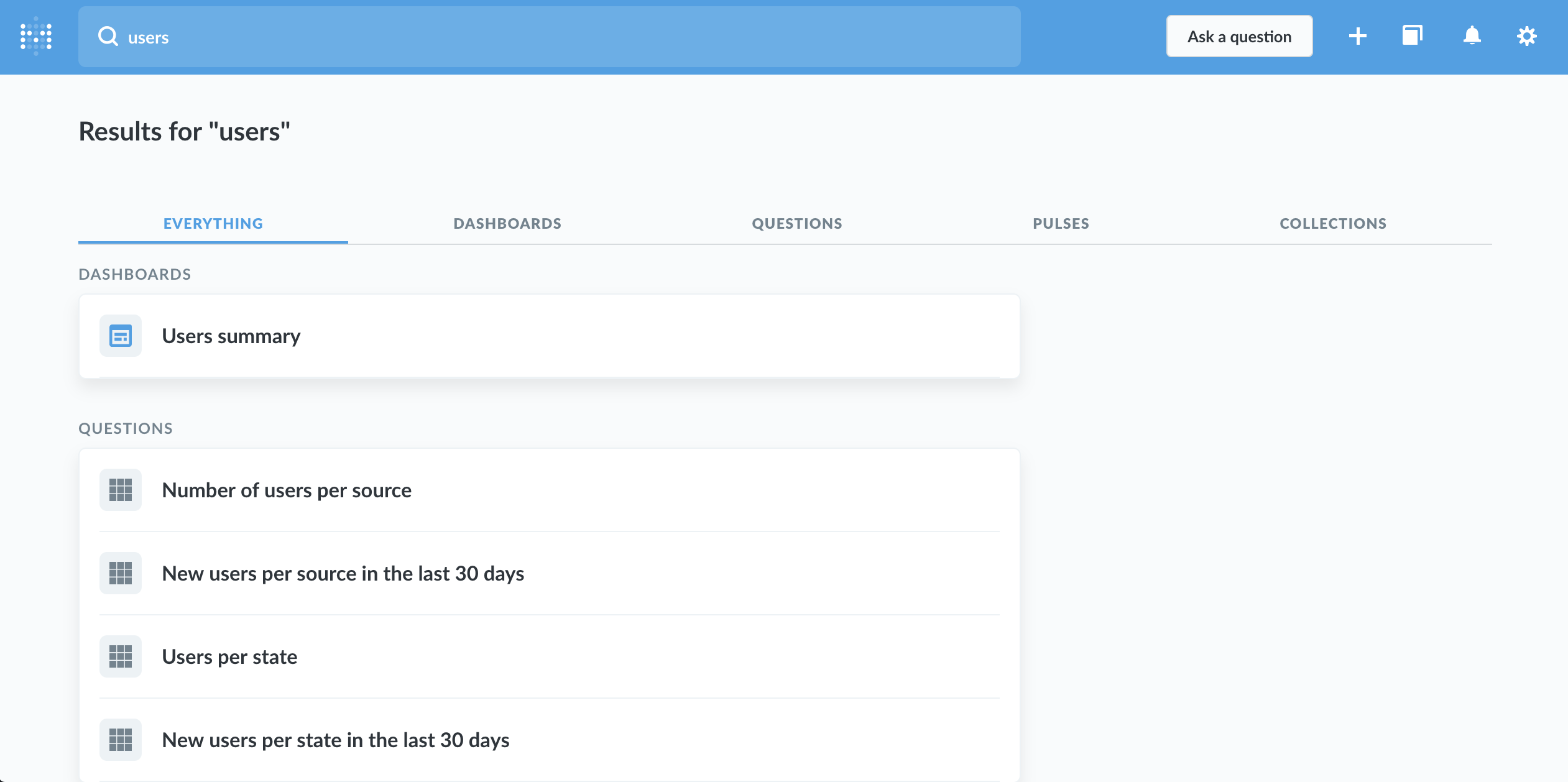 Search results
